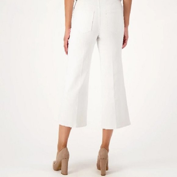 NWT NYDJ Cool Embrace Optic White Wide Leg Crop Jeans 23" Inseam Sz 28W‎ - Picture 1 of 15
